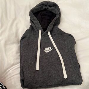 Nike Gray Short-Sleeve Hoodie Sweatshirt Casual Fit